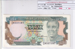 ZAMBIA 20 KWACHA 1991-93 P32 - Zambie