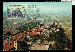 Saint-Marin - 1958  -   CP  100 L. Vue Panomarique De Saint-Marin - - Brieven En Documenten