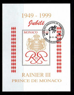 Monaco - 1998 - BF  Jubilee Rainier III Oblitere - Blocs