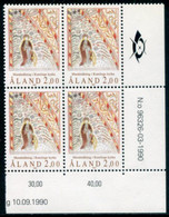 ALAND ISLANDS 1990 Kumlinge Fresco Block Of 4 MNH / **.  Michel 42 - Aland