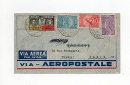 !!! BRESIL, LETTRE PAR AVION DE PORTO ALLEGRE DE 1932 POUR PARIS, VIA AEROPOSTALE - Luchtpost