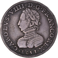 Monnaie, France, Charles IX, Piéfort, 1/2 Teston, 1573, Paris, TTB, Argent - 1560-1574 Karl IX.