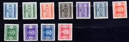 Luogotenenza - 1945 - Segnatasse (filigrana Ruota I ) Sass. 86-96 - Serie Completa ** MNH - Impuestos