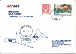 Finland First SAS DC-9 Flight Tampere - Stockholm 26-3-1990 - Briefe U. Dokumente