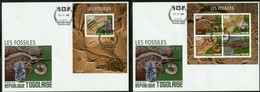 Togo 2019, Fossils, 4val In BF +BF In 2FDC - Fossiles