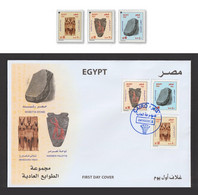 Egypt - 2022 - FDC - Definitive - Menkaura Triad - Narmer Palette - Rosetta Stone - Unused Stamps