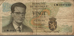 BELGIQUE VINGT FRANCS 1964. - Sonstige & Ohne Zuordnung
