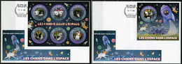 Togo 2020, Space, Dog In Space, 4val In BF +BF In 2FDC - Africa