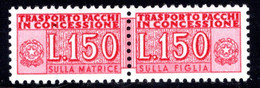 Italia - 1955/61 - Pacchi In Conc.ne 150 Lire, Fil. Stelle Sass. 16 ** - Consigned Parcels