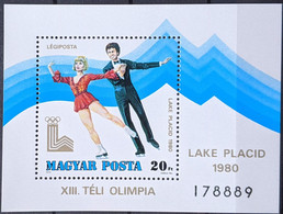 Hungary, 1979, Mi 3396, Winter Olympic Games-Lake Placid, USA, Ice Dancing, Block 140, MNH - Dance