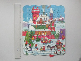 CALENDRIER DE L'AVENT Ancien GRAND FORMAT à Système Et En 3D: Père Noël Neige Jouet Sapin Château Enfants... - Decorative Items