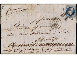 COSTA RICA. 1857. SAN JOSÉ A MARTIGUES (Francia). Carta Completa Con Texto Encaminada Privadamente Hasta París (mención  - Autres & Non Classés