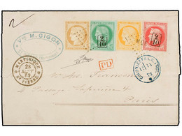 MARTINICA. 1872. ST. PIERRE To PARIS. Endorsed '2' At Top Left Denoting The Double Rate, In This Case Via British Packet - Sonstige & Ohne Zuordnung