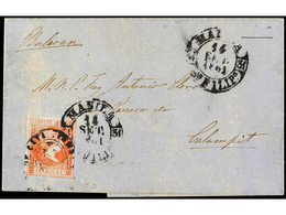 FILIPINAS. 1861. MANCAYÁN (Lepanto) A CALUMPIT (Bulacán). 5 Cuartos Bermellón, Mat. Manuscrito 'Lepanto / Sept. 6 / 1861 - Sonstige & Ohne Zuordnung