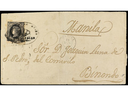 FILIPINAS. 1867. NAMACPACÁN A BINONDO. 3 1/8 Cto. Negro, Mat. Ovalado PROVINCIA DE LA UNIÓN / NAMACPACÁN Y Parrilla Colo - Sonstige & Ohne Zuordnung