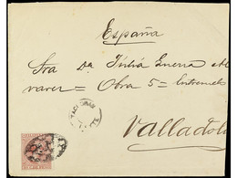 FILIPINAS. 1895. TACLOBON A VALLADOLID (España). 10 Ctvos. Carmín, Mat. Parrilla Colonial Y Fechador TACLOBON / LEYTE. S - Sonstige & Ohne Zuordnung