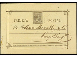 FILIPINAS. 1897. MANILA A HONG-KONG. Entero Postal De 3 Ctvos. Castaño, Al Dorso Llegada. - Sonstige & Ohne Zuordnung