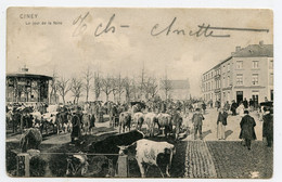 Belgique,Ciney.grand Marché Jour De La Foire.carte Animée.T.B.E - Ciney