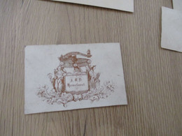 Carte De Visité XIX ème Adhérence Au Dos Illustrée Hemelsoet Graveur Lithographe??  En  L'état - Visiting Cards