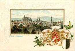 Metz * Panorama Et Souvenir Du Village * Cpa Gaufrée Embossed - Metz