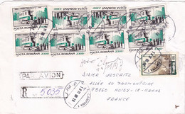 TRAMWAY, MARAMURES WOODEN CHURCH, STAMPS ON REGISTERED COVER, 1998, ROMANIA - Brieven En Documenten