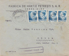 WW2,KING MICHAEL, CENSORED SIBIU 19, STAMPS ON COVER, 1945, ROMANIA - Cartas De La Segunda Guerra Mundial