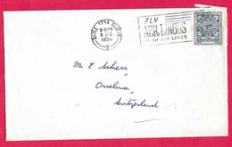 IRLANDA - ANNULLO A TARGHETTA "FLY AER LINGUS - IRISH AIR LINES" *8.6.1950* SU BUSTA - Storia Postale