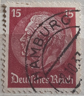 HINDENBURG-PRESIDENT-15 PFG-POSTMARK HAMBURG-DEUTSCHES REICH-GERMANY-1933 - Gebraucht