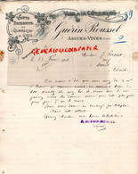 30- AIGUES VIVES- RARE LETTRE MANUSCRITE GUERIN ROUSSEL- MARCHAND VINS 1918- A PASSOT A LUNEL - Levensmiddelen