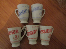 Lot 5 "verres" A Liqueur Becher Karlovy Vary Czechoslovakia  Carlsbad - Other & Unclassified