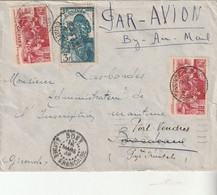 Guinée Lettre Avion BOKE 16/3/1939 Pour Bordeaux Réexpédiée Port Vendres Pyrénées Orientales - Lettres & Documents