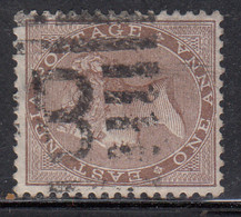 'B' Witin Rectangular Parallel Bars On One Anna 1865, British India Used, JC Type 34 - 1854 Compañia Británica De Las Indias