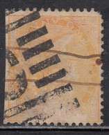 'C" Within Rectangular Parallel Bars On Two Annas (Perf., Damage) Brown Orange 1865, British India Used, JC Type 34 - 1854 Britse Indische Compagnie