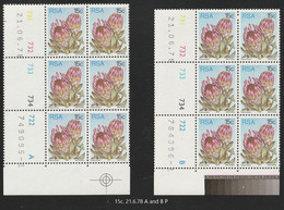 South Africa RSA - 1977 (1978) - Protea Definitive 15c Control Block (15c. 21.6.78 A And B P) - Ongebruikt