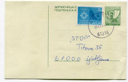 YUGOSLAVIA 1983 Posthorn 4 D. Stationery Card Used With Winter Olympic Tax  Michel  P184 - Postal Stationery