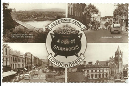 REAL PHOTOGRAPHIC MULTI VIEW - LONDONDERRY - SHIPQUAY STREET - WATERLOO PLACE ETC - Londonderry