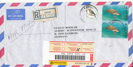 Kenya Registered Air Mail Cover Sent To Germany 22-2-2001 BIRD And TURTLE Stamps - Kenya (1963-...)