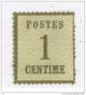 France  -  Alsace-Lorraine  :  Yv  1  (*)   Vert Bronze       ,           N2 - Unused Stamps