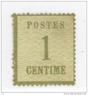 France  -  Alsace-Lorraine  :  Yv  1  (*)   Vert Bronze       ,           N4 - Unused Stamps