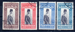 11.2.1929; 9.Geburtstag Prinz Farouk; Mi-Nr. 144 - 147, Gest. Los 49911 - Gebraucht