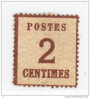 France  -  Alsace-Lorraine  :  Yv  2  *         ,           N2 - Unused Stamps