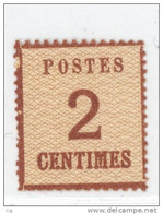 France  -  Alsace-Lorraine  :  Yv  2  **    Jolie Variété D'impression Du Cadre       ,     N6 - Neufs