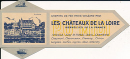 Signet Marque Page Publicitaire Des Chemins De Fer Paris Orléans Midi Les Châteaux De La Loire Amboise + Autocar Bateaux - Marque-Pages