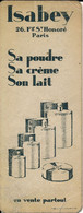 Signet Marque Page Publicitaire Produits De Beauté Isabey Faubourg Saint Honoré Paris Poudre Crème Lait - Bookmarks