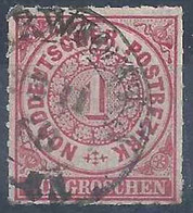 NDP 4, 1 Gr.karmin  Eckstempel        1868 - Norddeutscher Postbezirk