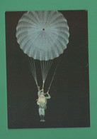 Parachutistes Parachute Lot De 2 Cartes Saut De Nuit Et équipe De France - Parachutting