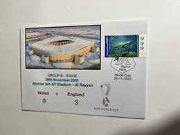 (3 M 24) FIFA World Cup Qatar 2022 - Wales V England - Cover With Autralian Platypus Stamp (29-11-2022) - 2022 – Qatar