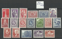 DENMARK Dänemark 1938-1951 Small Lot Of 18 Stamps MNH - Ungebraucht