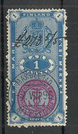 FINLAND FINNLAND O 1895 Stempelmarke Revenue Tax 1 Mark "Makulerad" 7.III.1895 Documentary Tax - Steuermarken