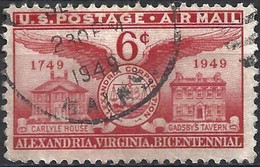 United States 1949 - Mi 597 - YT Pa 40 ( Home Of John Carlyle And Gadsby's Tavern ) Airmail - 2a. 1941-1960 Gebraucht